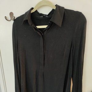 Universal Standard Black knit Elbe shirt, excellent used condition 2xs